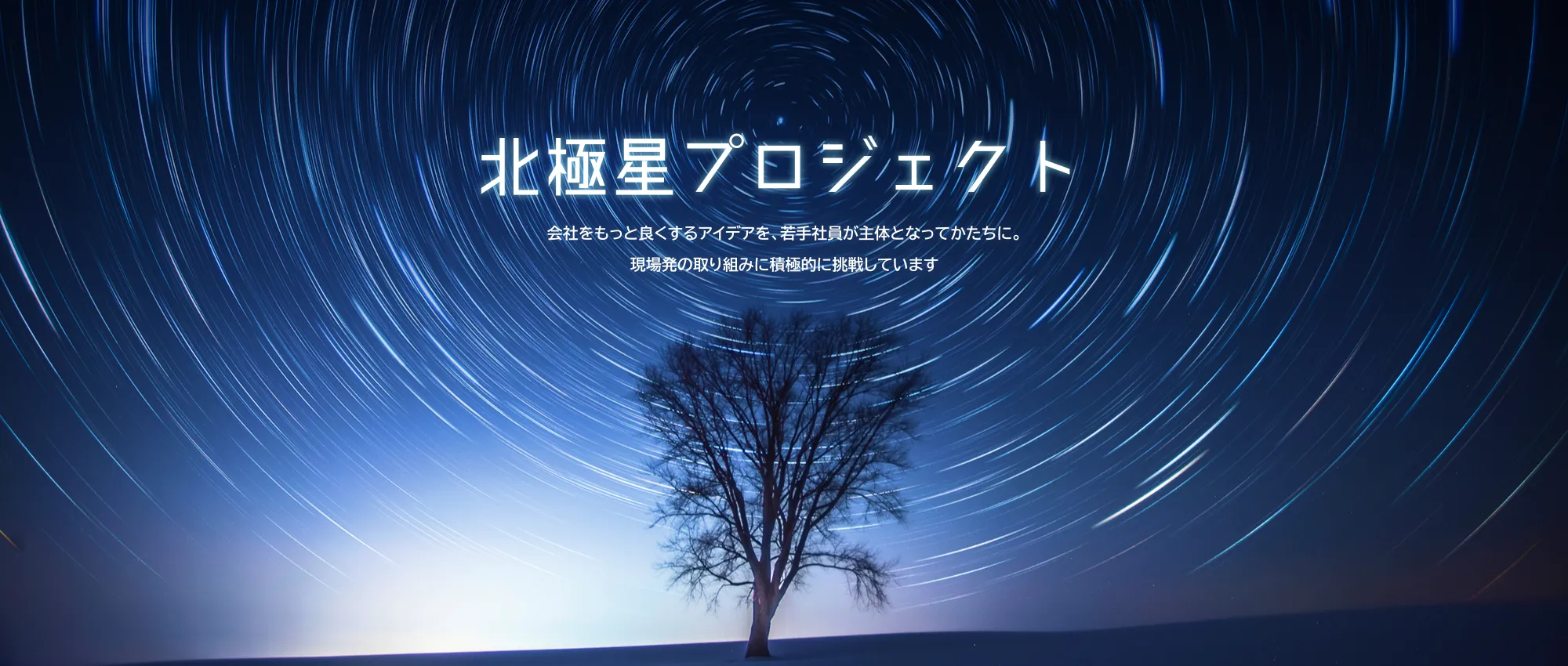 北極星プロジェクト 会社をもっと良くするアイデアを、若手社員が主体となってかたちに。 現場発の取り組みに積極的に挑戦しています